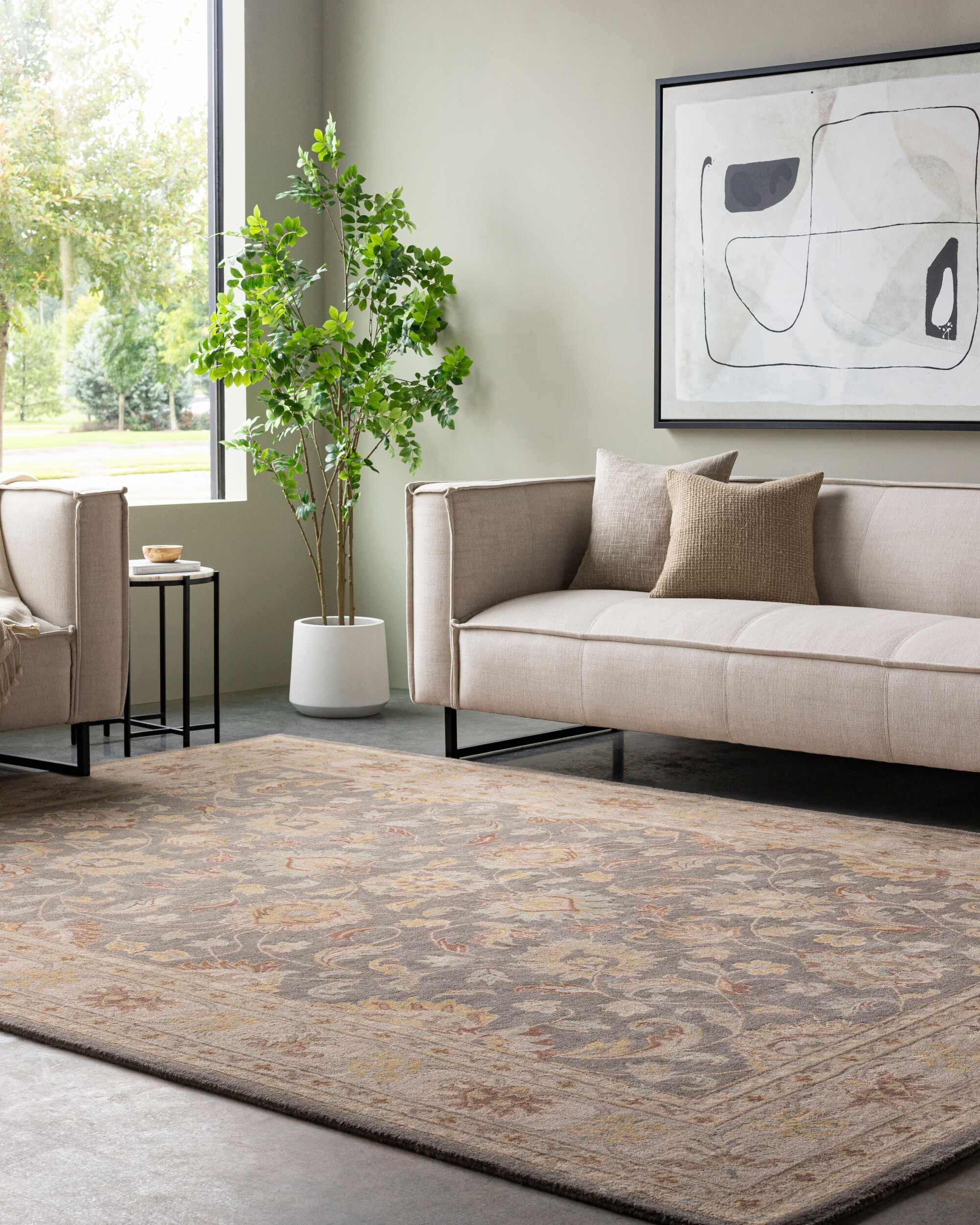 Cherryfield Hand Tufted Taupe Wool Rug