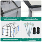 8x14 FT Aluminum Greenhouse for Outdoor Use