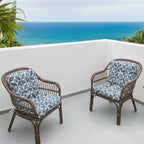 Outdoor Chair Cushions Set of 2 - Waterproof Tufted Seat Pads