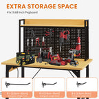 48" Adjustable Workbench with Pegboard