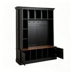 Vibe Haus 62.2''W Farmhouse Hall Tree with Shoe Storage Bench