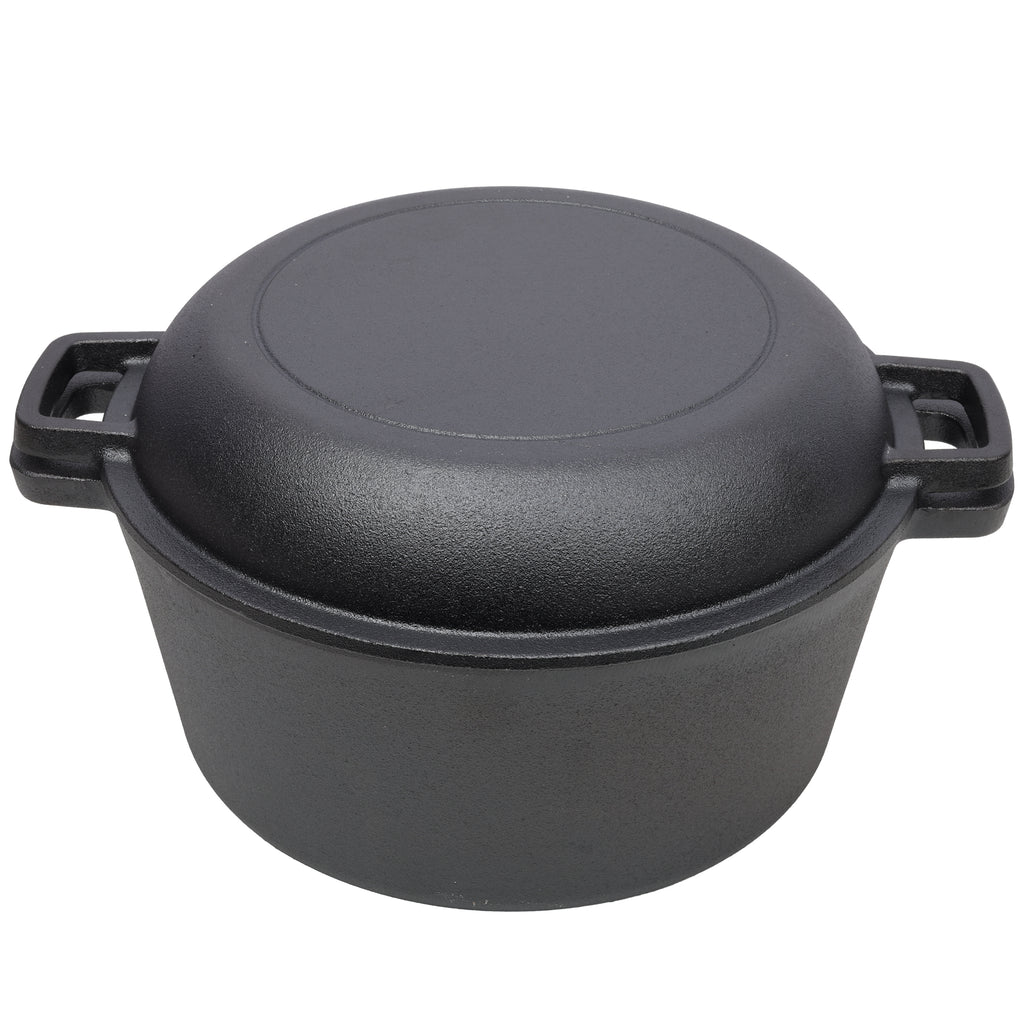 2 in 1 Pre-Seasoned Cast Iron Dutch Oven