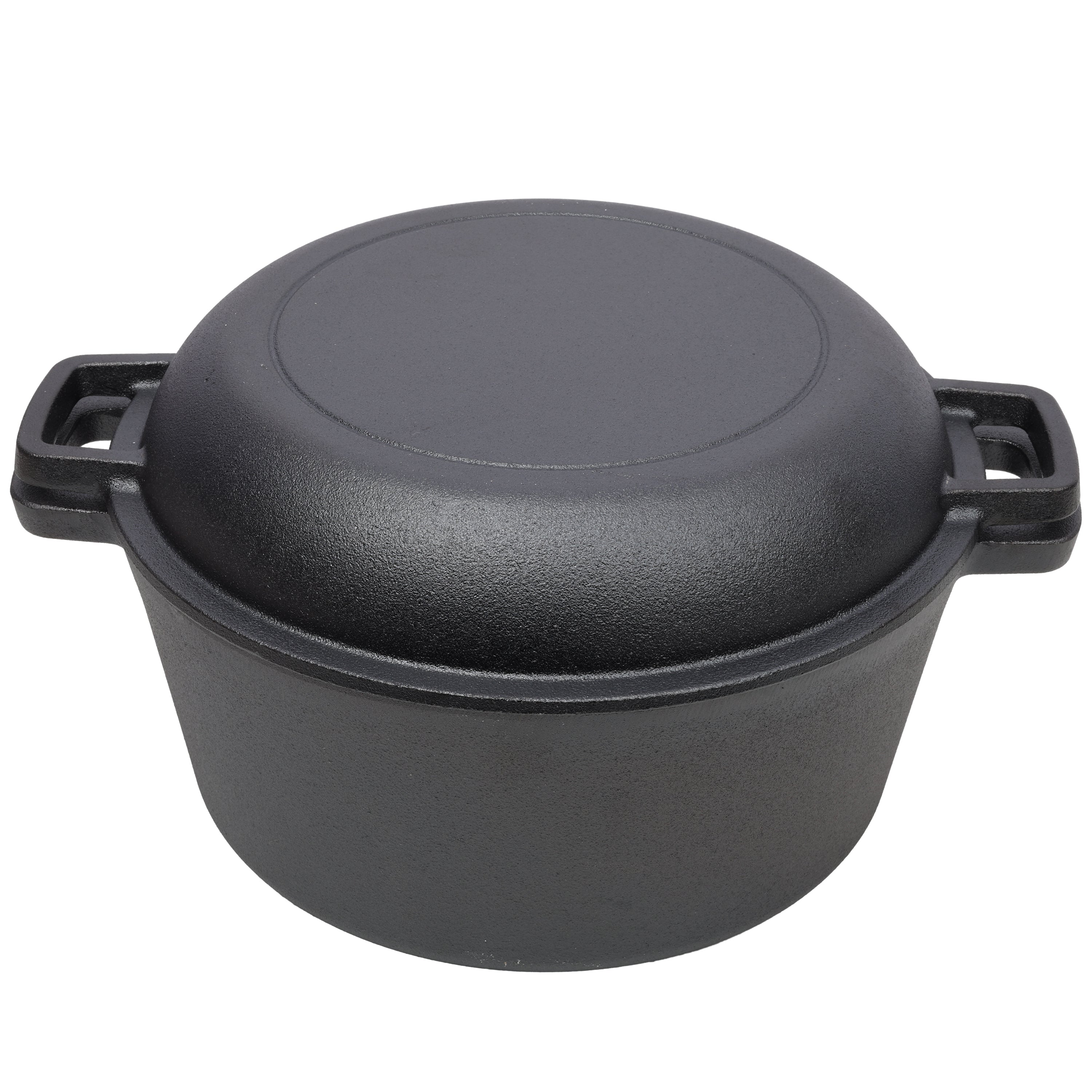 2 in 1 Pre-Seasoned Cast Iron Dutch Oven