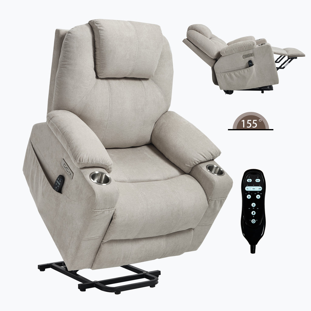 Up To 350 LBS Polyester Power Lift Recliner Chair