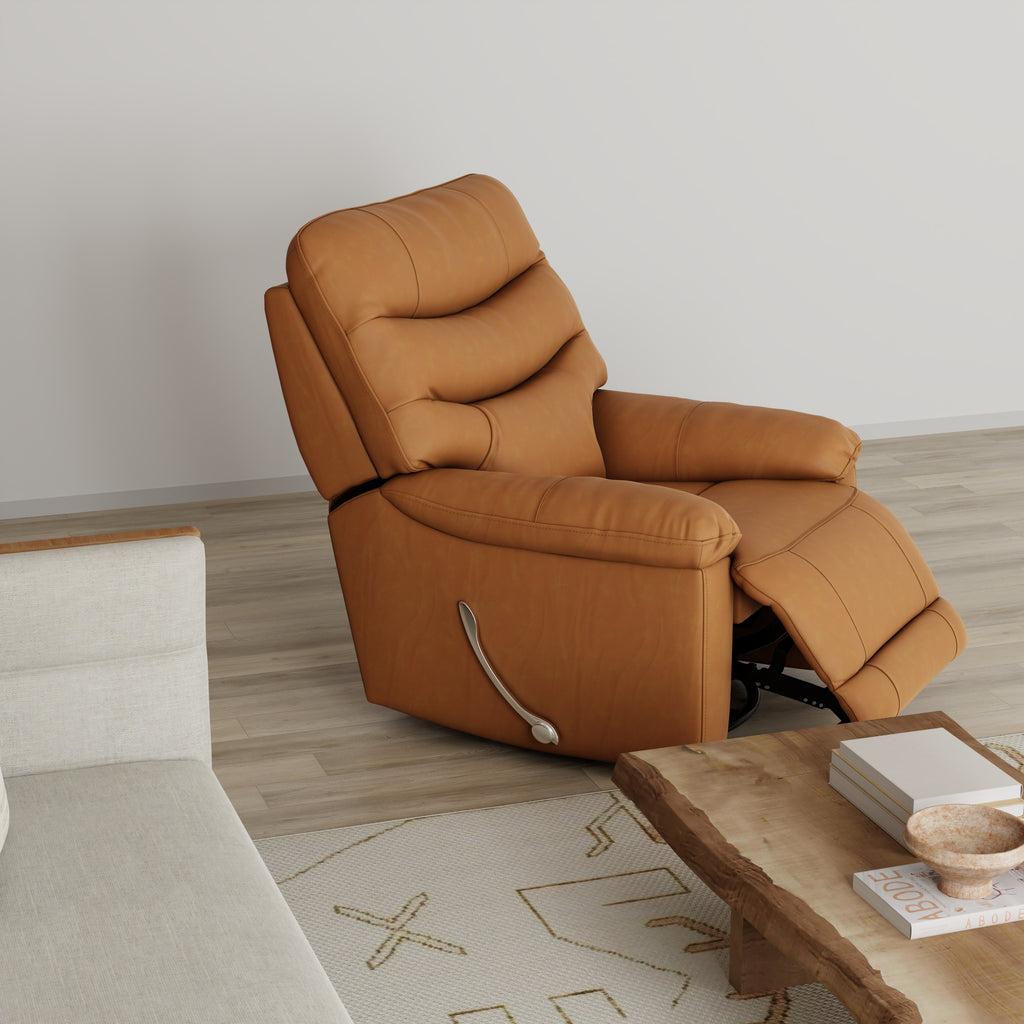 Global Home Swivel Glider Recliner with Manual Footrest In Oslo Antelope
