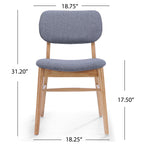 Set of 2 Mid-Century Upholstered Dining Chair with Rubberwood Frame