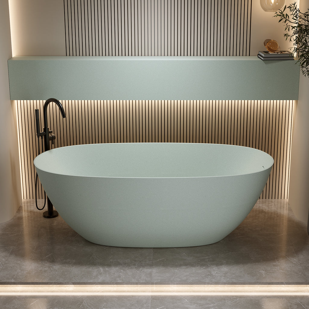 69'' Freestanding Bathtub Resin Stone Soaking Bathtub
