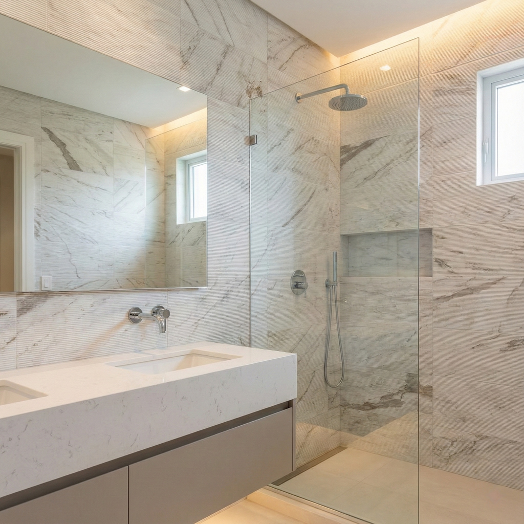 12x24 White Marble Wall Décor