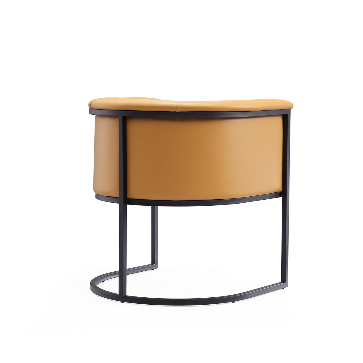 Cosmopolitan Metal Vegan Leather Dining Chair in Camel