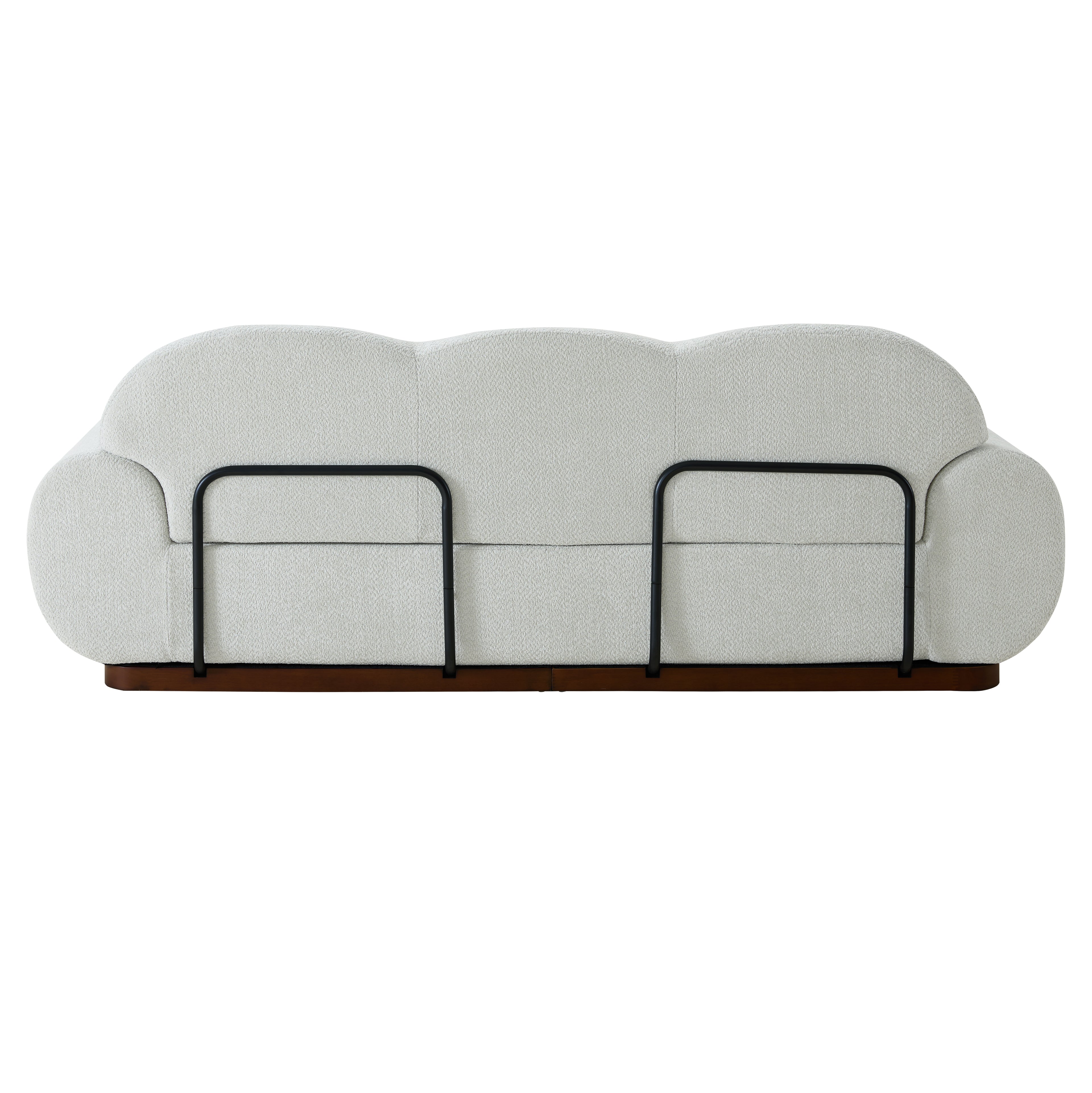 88in. Round Arm Cloud Curved 3 Seater Modern Upholstered Boucle Sofa