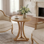 Natural Finish Round Wood Accent Table