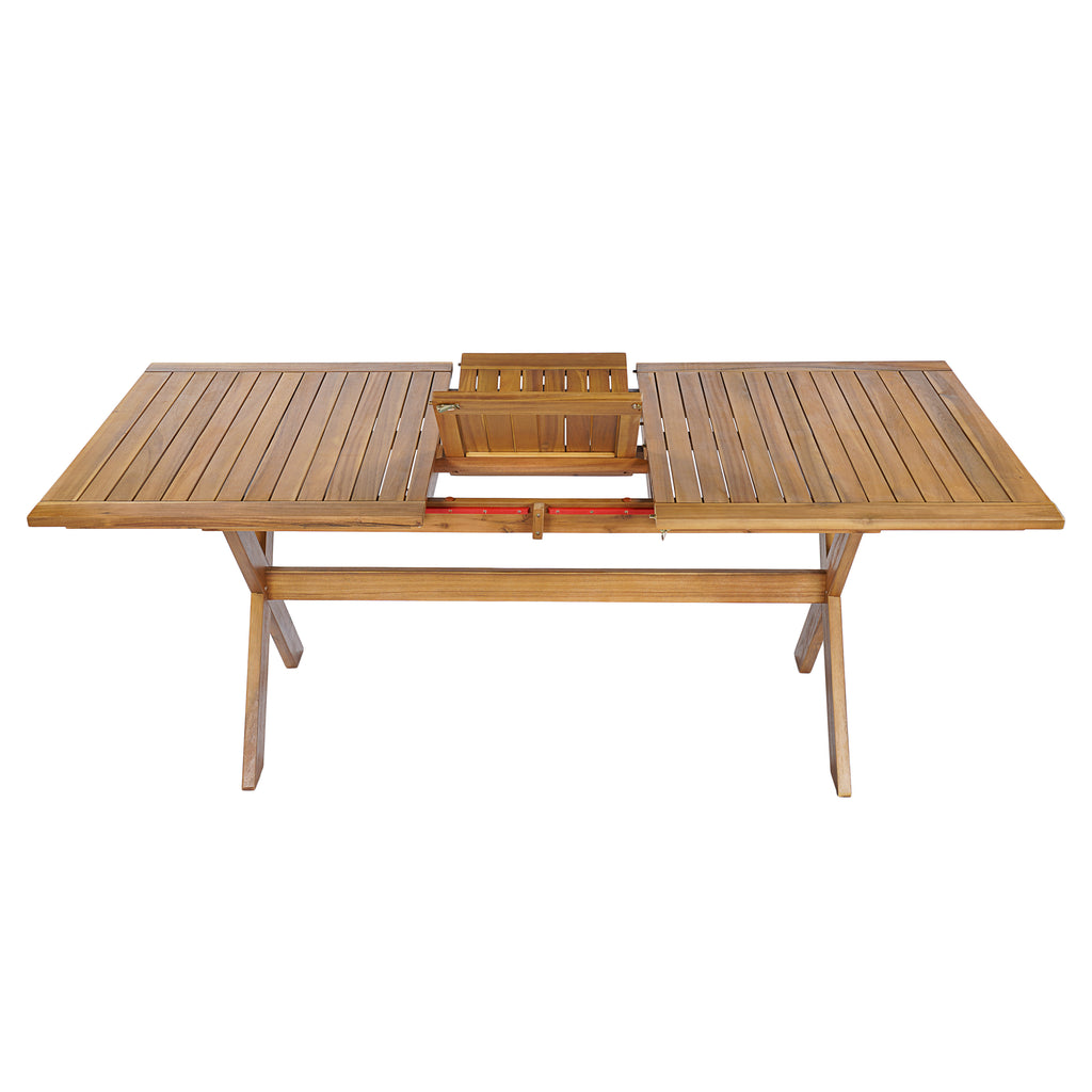 7 Pieces Acacia Wood Outdoor Dining Set with Cushions
