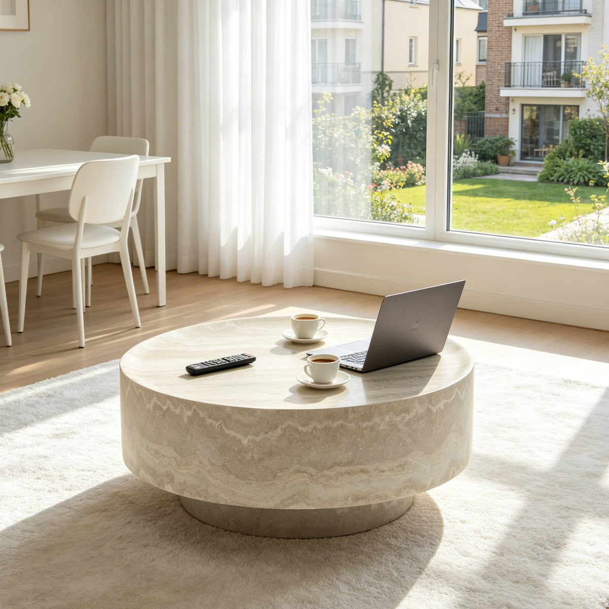 Round 31.5" Coffee Table Ideal For Living Room Family Time
