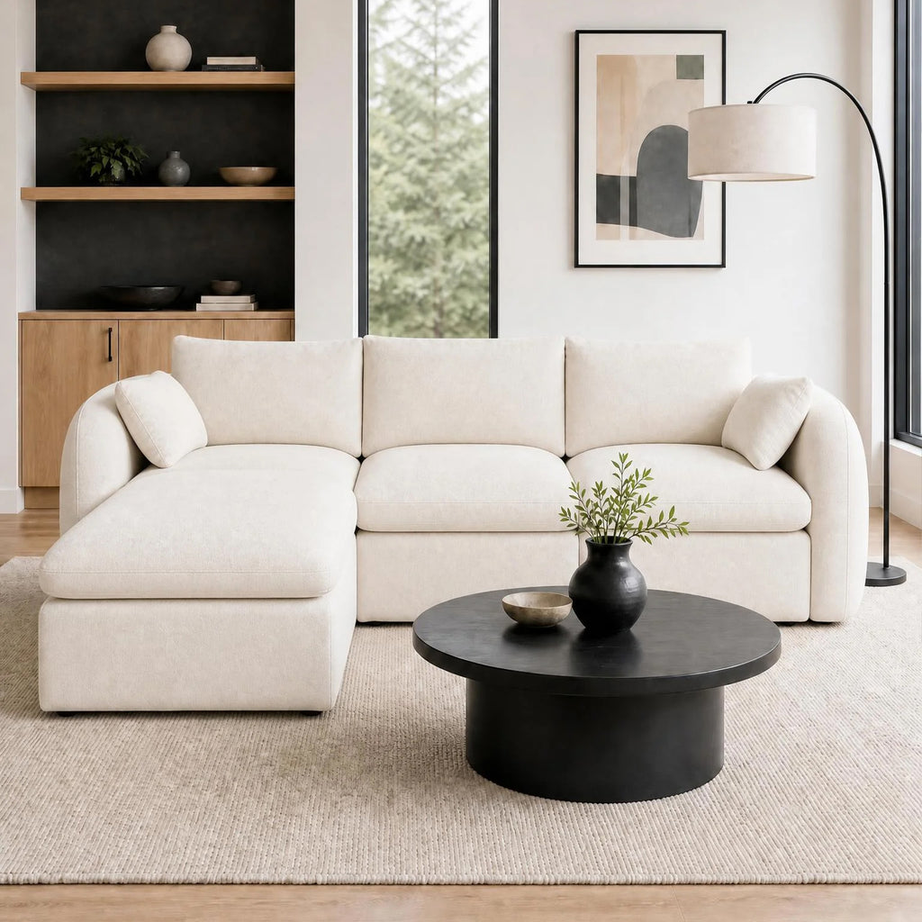 Fully Sponge Compressed Sectional Sofa