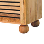 Shutter Shoe Rack: Leather Upholstered with 2 Drawers and 4 Storage Shelves