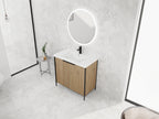 36" Freestanding Bathroom Vanity with Resin Sink & 2 Soft-Close Cabinet Doors