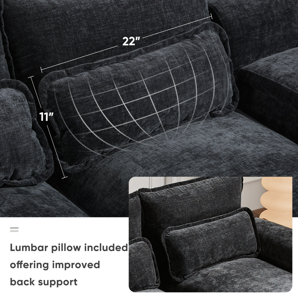 Modern U-Shaped Sectional Sofa with Console, Cup Holders and USB Charger