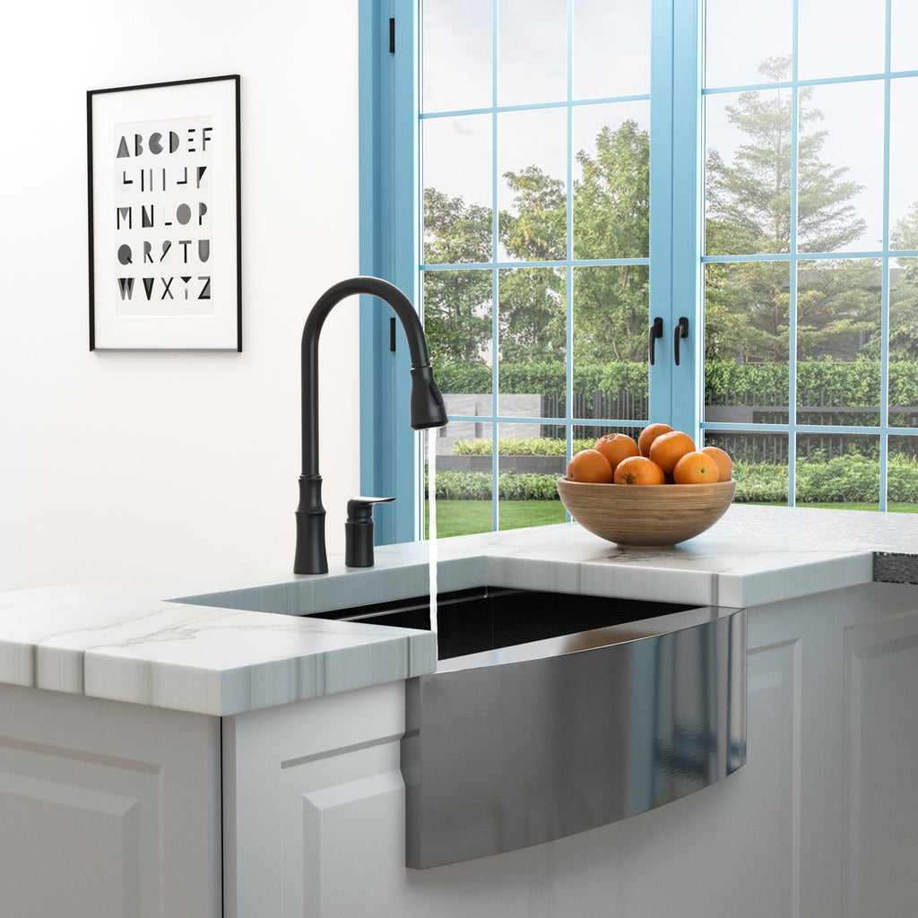 Kitchen Sink Faucet with Separate Handle, Matte