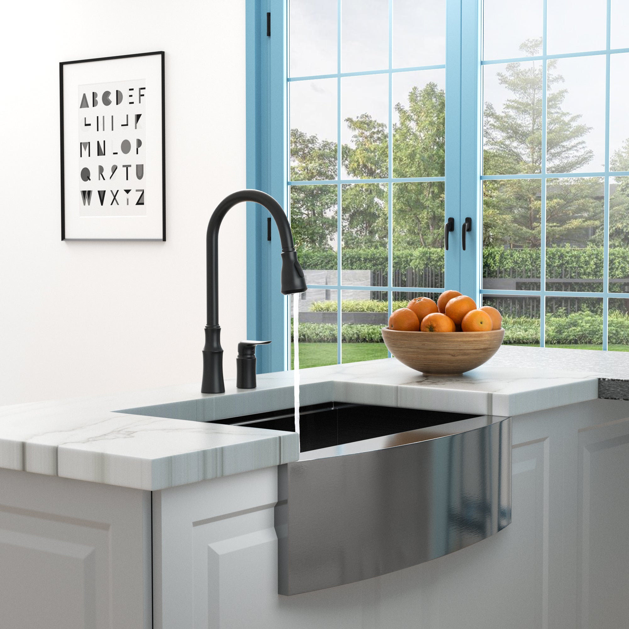 Kitchen Sink Faucet with Separate Handle, Matte
