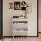 Shoe Cabinet with 2 Flip-Up Doors and Drawers