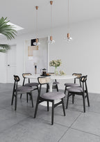 Colbert Cane Back Wood Upholstered Dining Chair