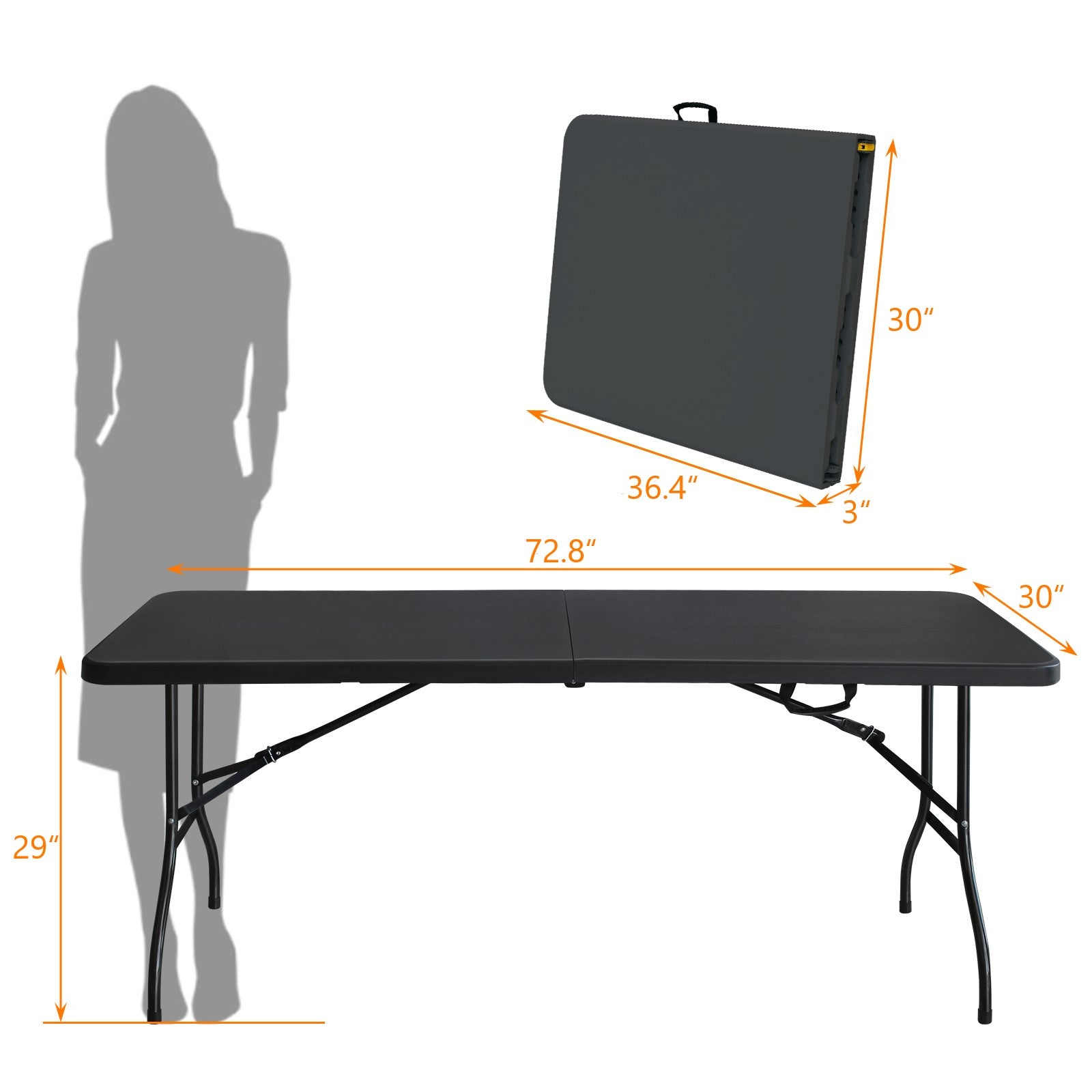 6ft Folding Table - Portable Plastic Table