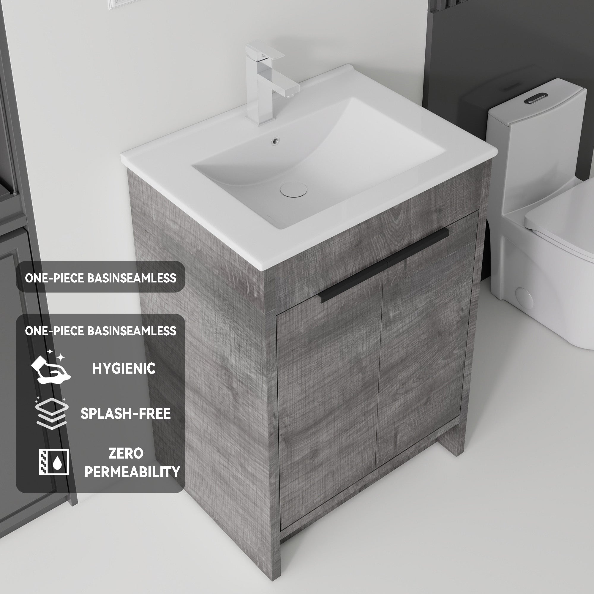 24 Inch Freestanding Bathroom Vanity with Sink