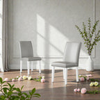 Upholstery Dining Chair Set - Silver and White