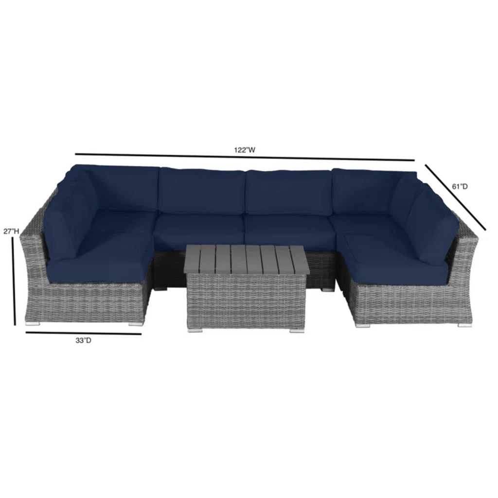 Ready-to-Use 4-Person Wicker Seating Group with Premium Fabric