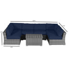Ready-to-Use 4-Person Wicker Seating Group with Premium Fabric