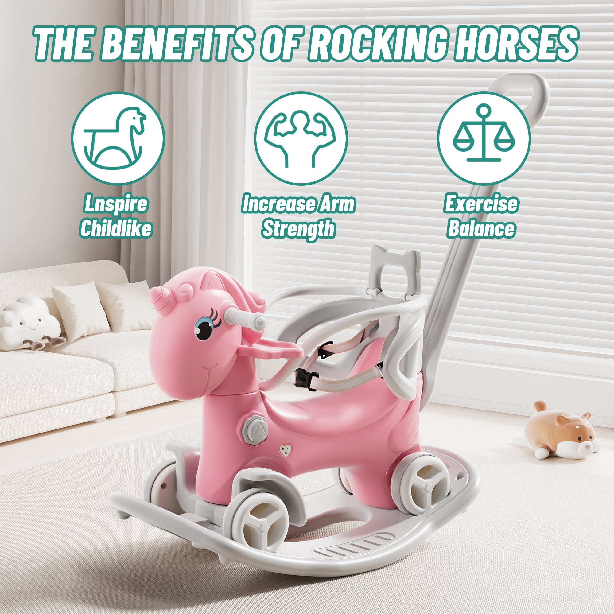 Rocking Horse for Toddlers, Unicorn Ride On Toy