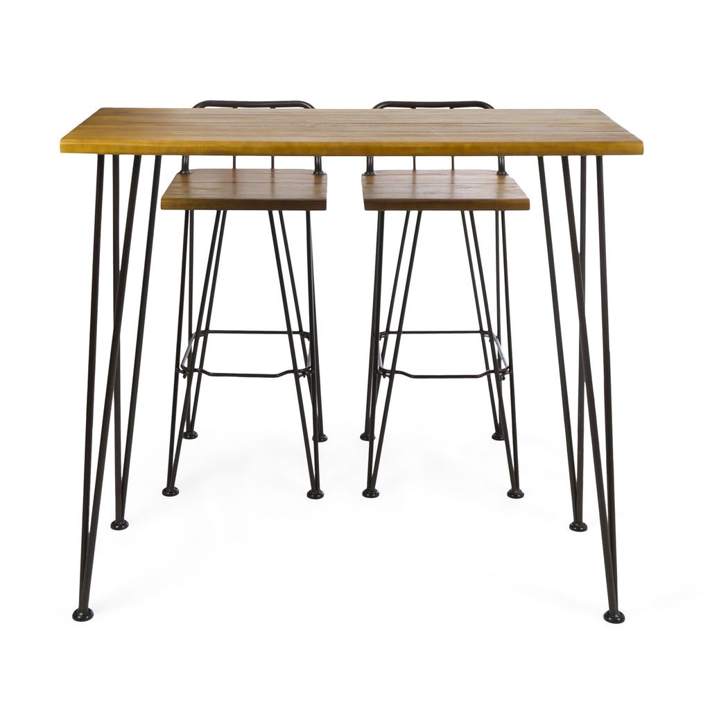 Denali Industrial Wood And Metal Bar Set