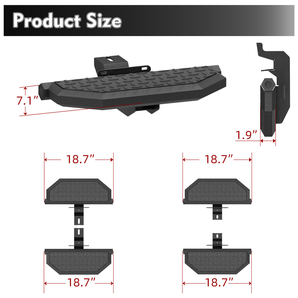 Running Boards For 07-18 Jeep Wrangler JK JKU 4 Doors