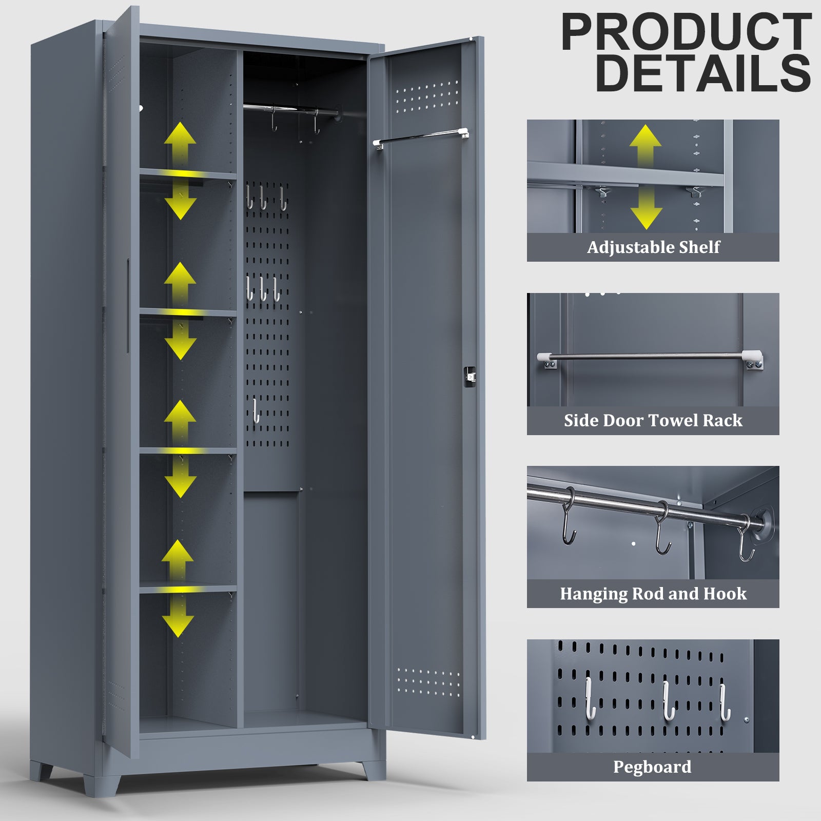 Gray And Heavy Duty Storage Cabinet