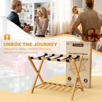 Folding Bamboo Luggage Rack 29×28×3 Inch