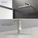 3" Ceiling Mounted Shower Arm with Flange in Brushed Nickel