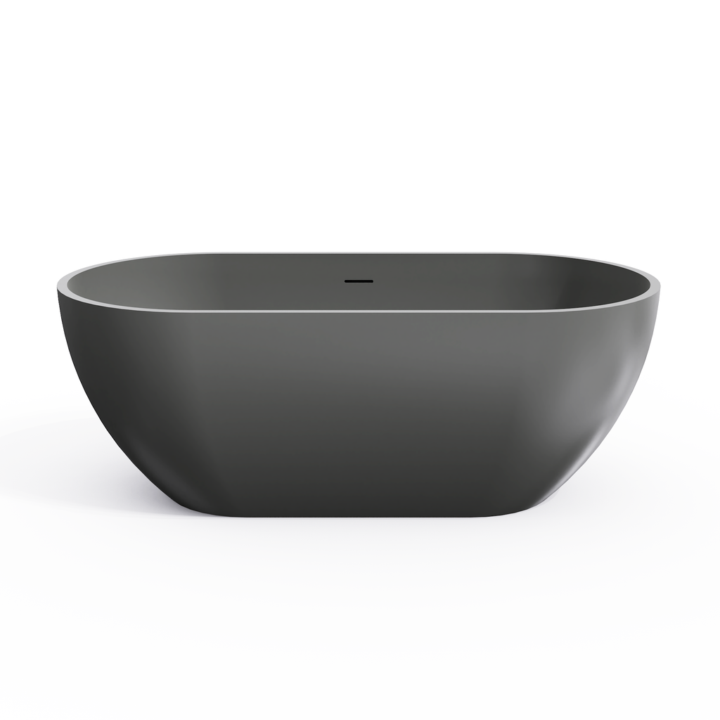 59 Inch Solid Surface Oval Shape Freestanding Bathtub