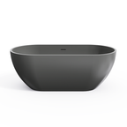 59 Inch Solid Surface Oval Shape Freestanding Bathtub