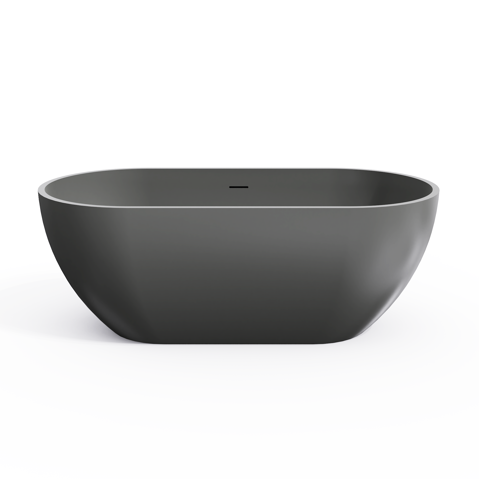 59 Inch Solid Surface Oval Shape Freestanding Bathtub