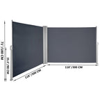 Retractable Side Awning 71''x 236'' Aluminum