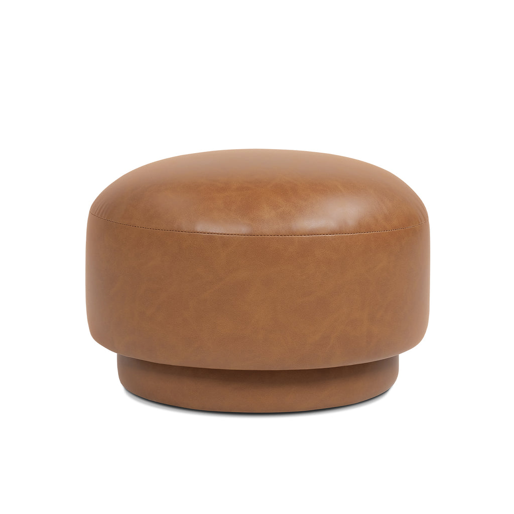 Fuji 15-Inch Mushroom Footstool Ottoman, Faux Leather