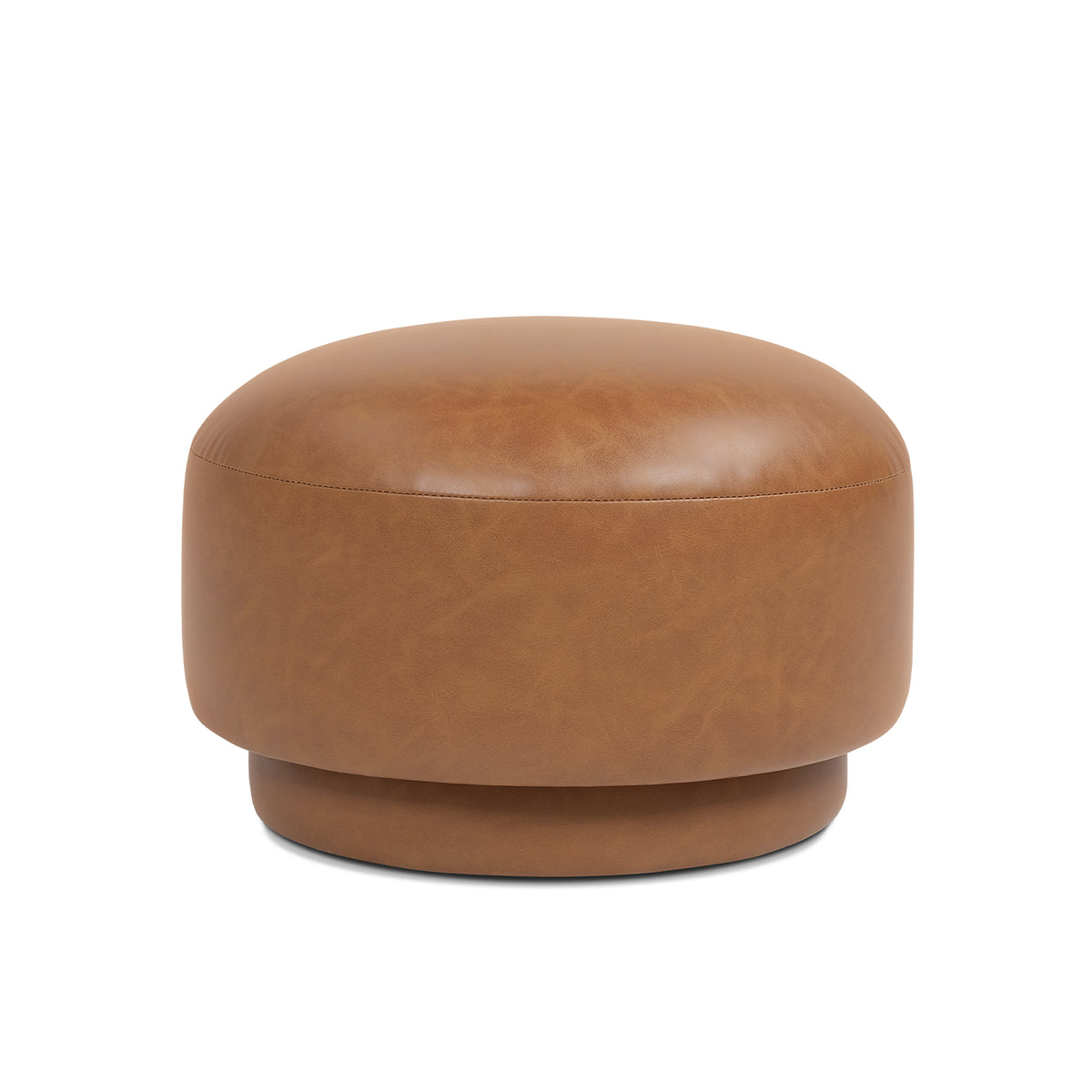 Fuji 15-Inch Mushroom Footstool Ottoman, Faux Leather