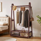 Solid Wood Freestanding Clothing Garment Rack