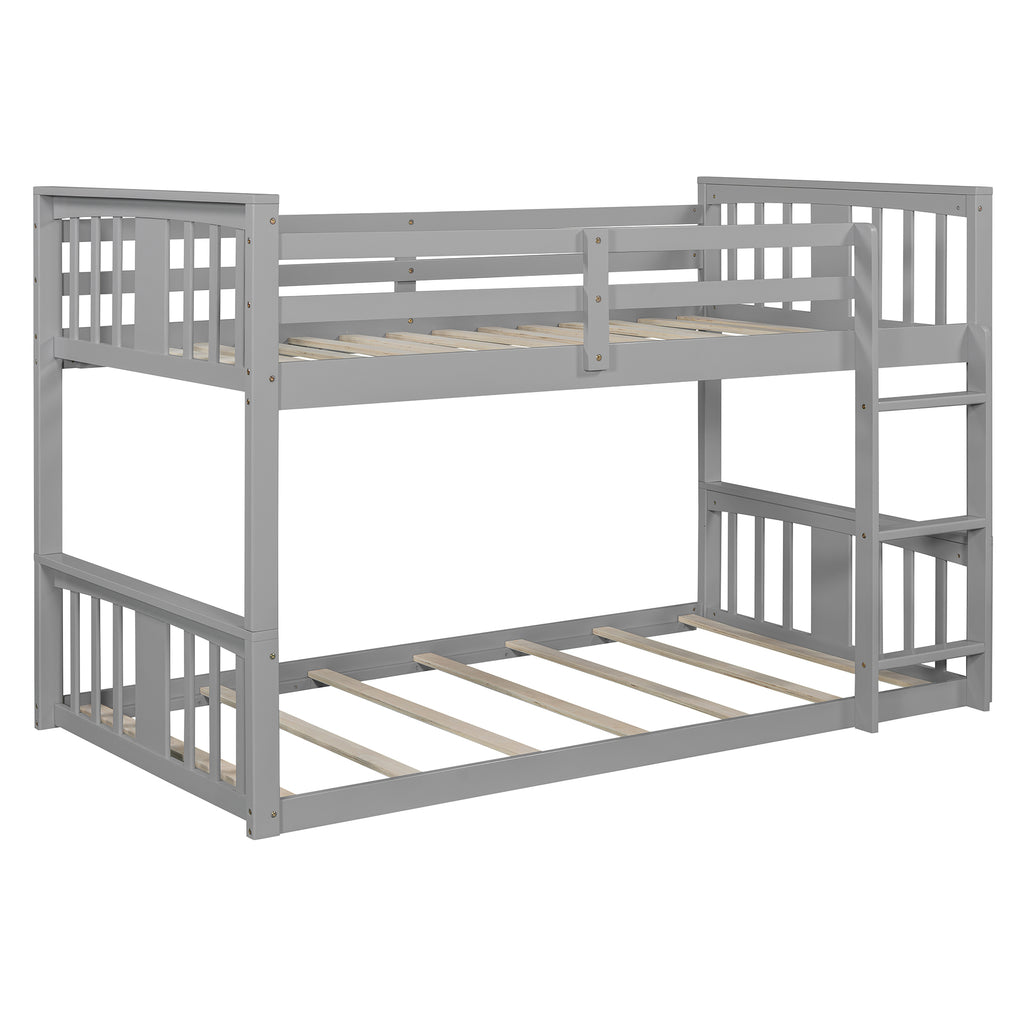 Twin Over Twin Bunk Bed with Ladder