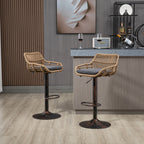 Modern Swivel Bar Stools Set of 2 Adjustable Counter Height Chairs