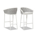 Rowan 27.5" Rope Barrel Low Back Patio Counter Stool - Set of 2
