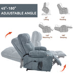 Grey Dual Motor Infinite Position Up to 350 LBS Chenille Power Lift Recliner Chair
