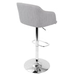 Contemporary Adjustable Barstool with Swivel in Light