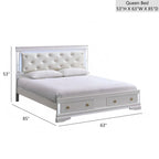 Verona G6735B-QSB Queen Bed (Mattress Not Included), Pearl