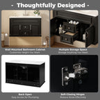 36 Inch Wall Mounted Bathroom Cabinet with Ceramic Sink
